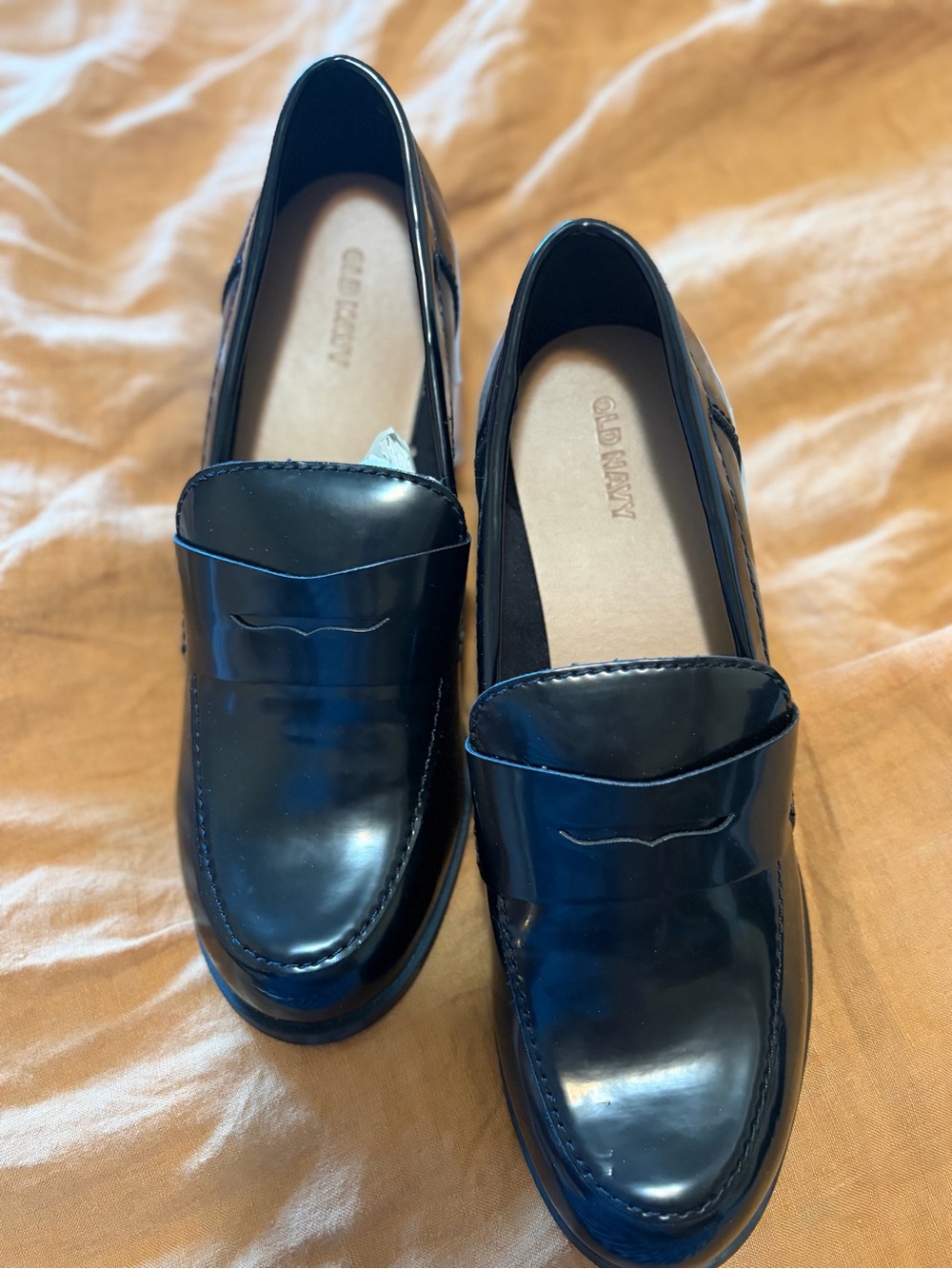 Old navy Black Patent Leather Penny Loafers - Women's